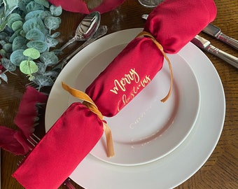 Personalised Reusable Eco-Friendly Sustainable Traditional Red Christmas Cracker(s)