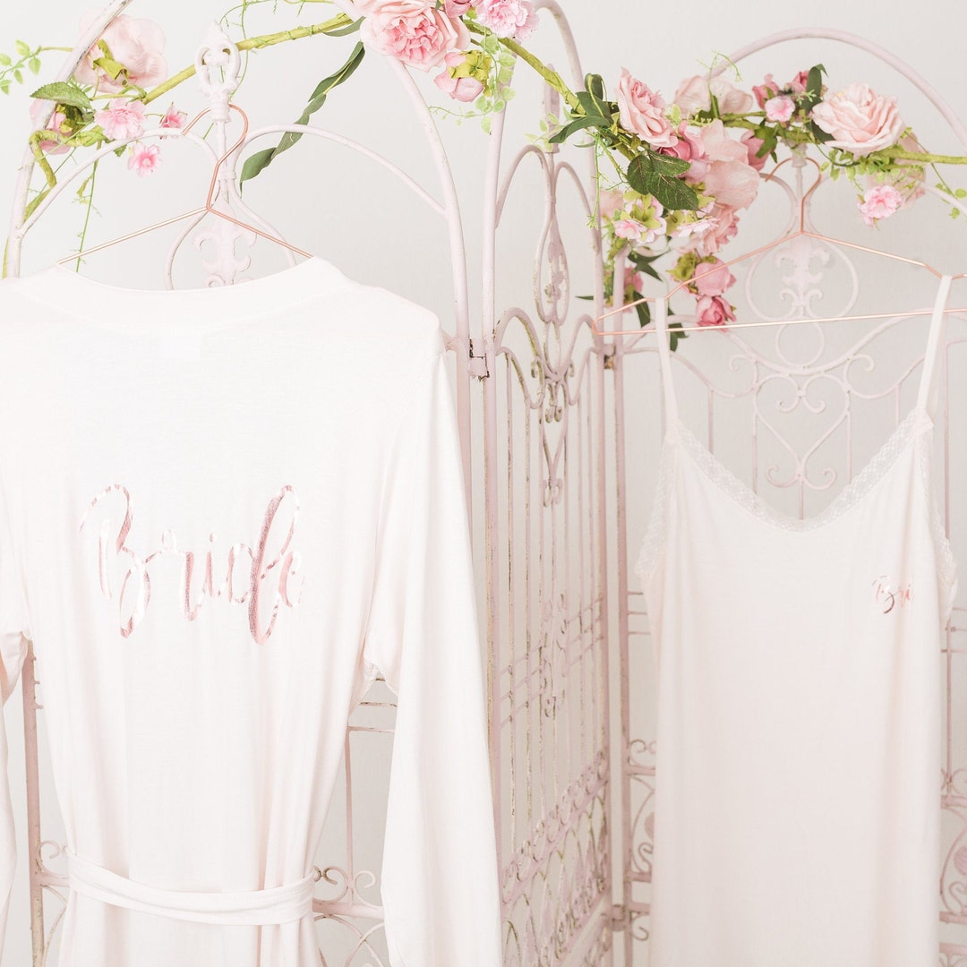 Personalised Cream Nightdress and Dressing Gown Set Etsy