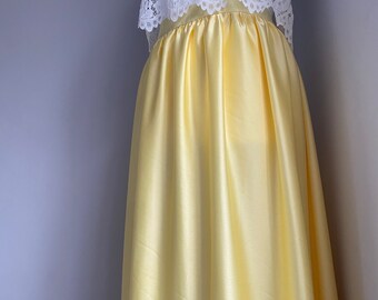 Coloured Bridal Skirt Lemon Long Satin Bridal and Bridesmaid Skirt, Full Length Wedding Skirt available in 40 colours, sizes 4-32 and custom