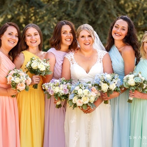 pale yellow bridesmaid dresses