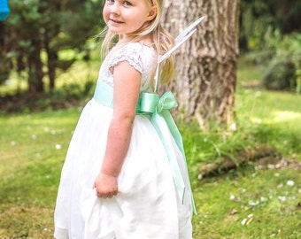 Mint Green Light Green Satin Sash Belt For Flower Girl Bridesmaid Christening Communion Girls Dress with Colour sash