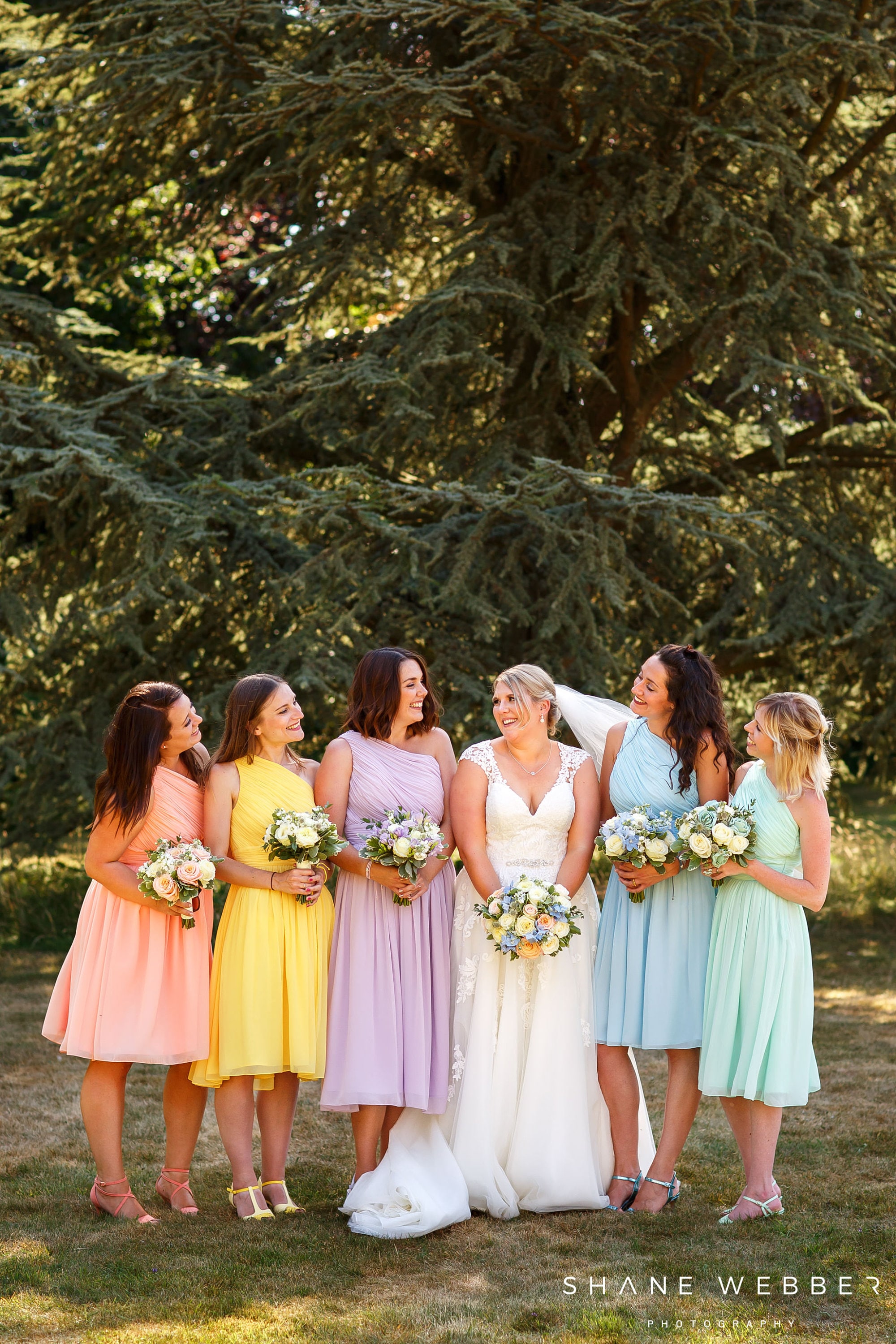 Pastel coloured store bridesmaid dresses
