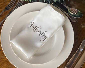 Personalised Reusable Eco-Friendly Sustainable Traditional White Table Napkins