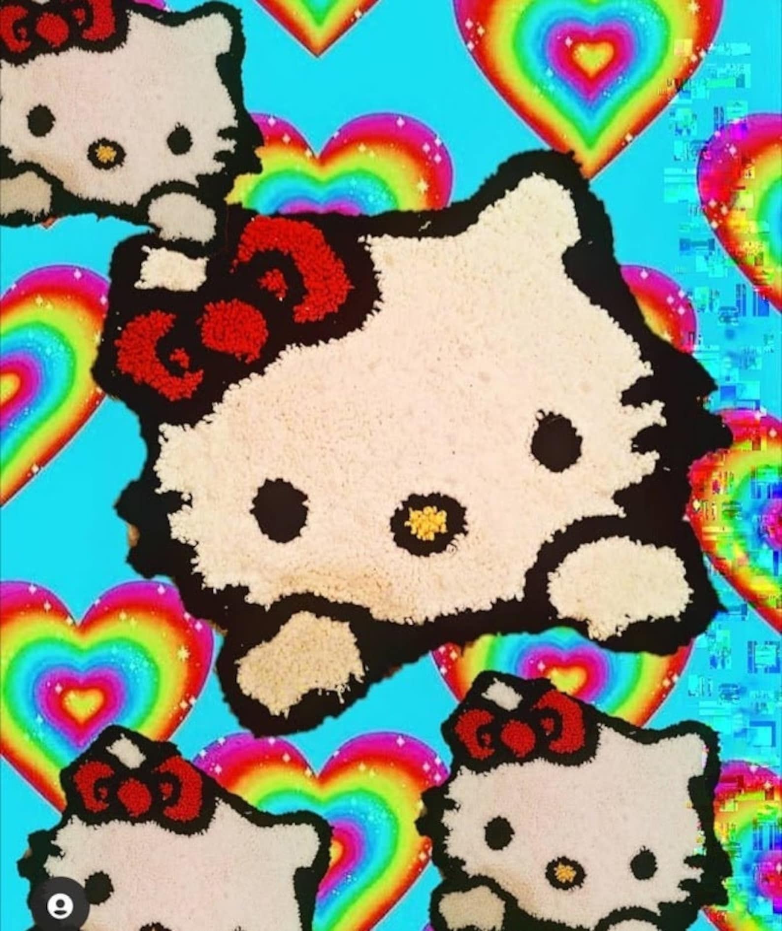 Hello Kitty Punch Needle Rug. Etsy UK