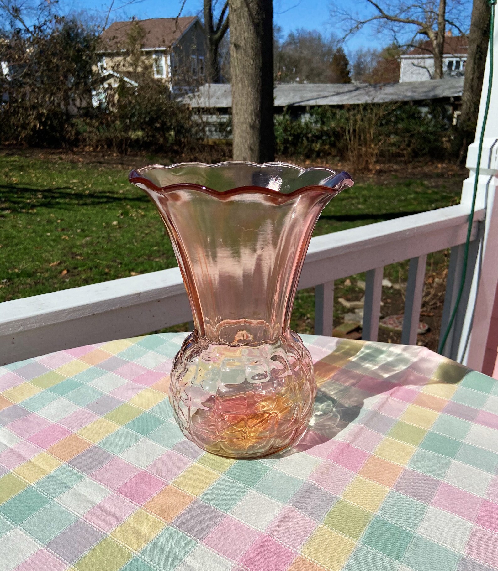 Amethyst Colored Glass Vase with Tulip Shape Etsy