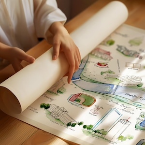Mapa de la ciudad de Boston. Mapa ilustrado con acuarela pintada a mano. Impresión para pared. Personalizable. Mapa de regalo de Boston