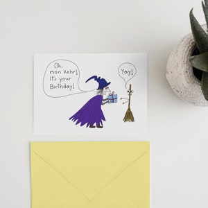 Funny Comic Card - Geburtstagskarte Denglisch - Oh mon Kehr / Lustige Karte Geburtstag