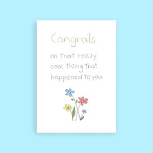 Funny Comic Card - Félicitations pour cette chose vraiment cool! Carte postale félicitations, carte de félicitations