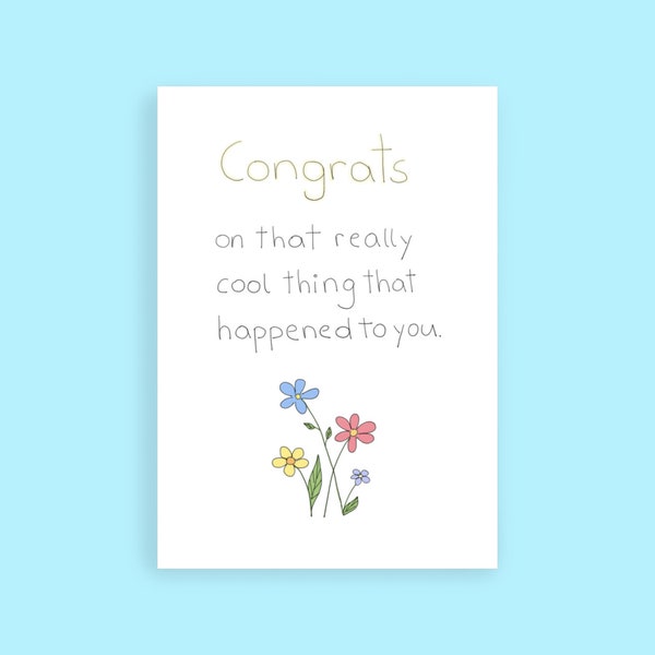 Funny Comic Card - Congrats on that really cool thing! Congratulations Postcard, Congratulations Card