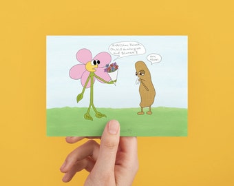 Lustige Postkarte "Valentinstag" Allergiker