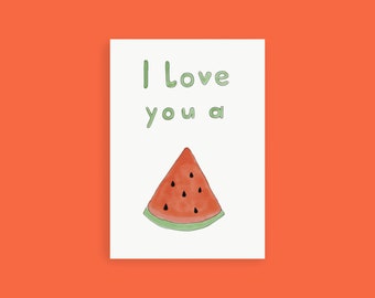 Love Postcard - I love you a melon
