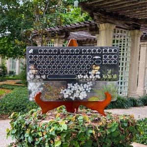 Fairy and Real Flower Typewriter Style Keyboard and wrist rest set