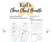 Kids Chore Chart Bundle, Responsibility & Mindfulness (Digital Download)
