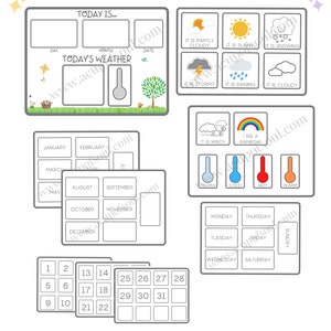 Kid's Printable Daily Calendar, Daily Calendar Set, Calendar Time for ...