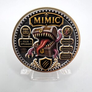 Fantasy Mimic Metal Challenge Coin | RPG DnD Gamer | Gift for Him