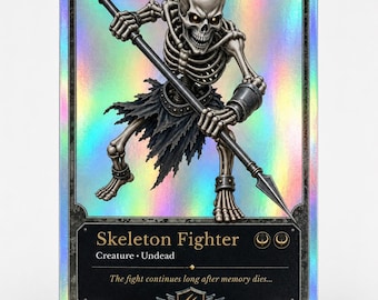 Foil TCG Collectible Art: Skeleton, 2.5x3.5, Gift For Him