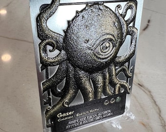 Metal TCG Collectible Art: Gazer, Silver 2.5x3.5