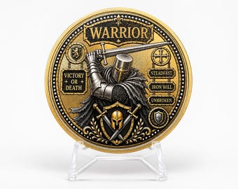 Fantasy Fighter Metal Challenge Coin RPG DnD Gamer