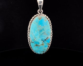 Sterling Silver Kingman Turquoise Pendant