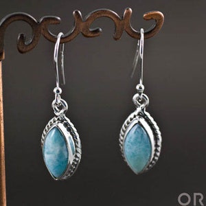 Sterling Silver Larimar Earrings