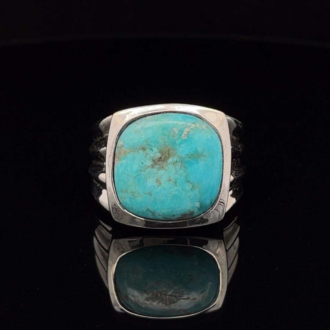 Sterling Silver Kingman Turquoise Ring Size 10 - Etsy