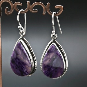 Sterling Silver Charoite Earrings