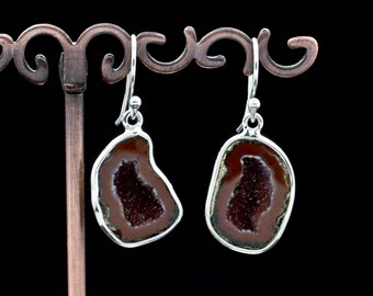 Sterling Silver Agate Geode Earrings