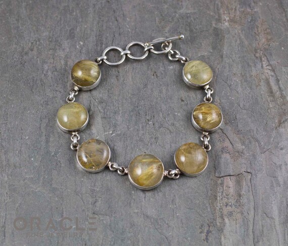 Silver rutilated sale quartz bracelet