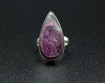 Sterling Silver Ruby in Zoisite Ring Size 7