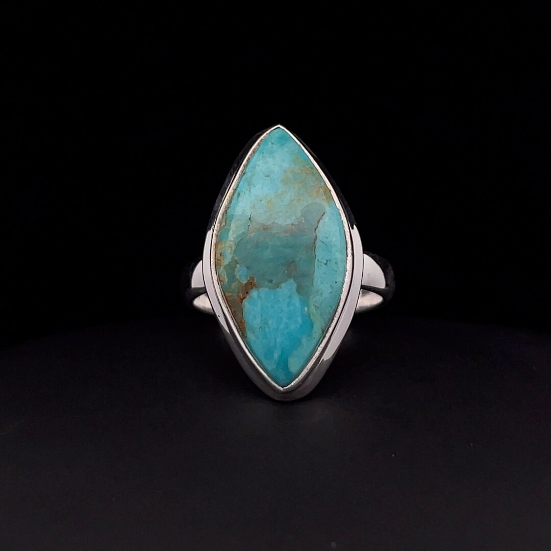 Sterling Silver Kingman Turquoise Ring Size 7 - Etsy