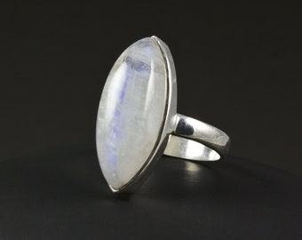 Sterling Zilveren Maansteen Ring Maat 7