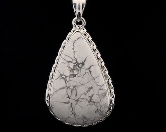 Sterling Silver Howlite Pendant