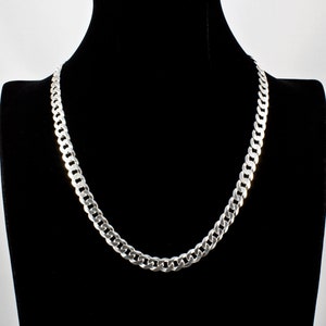 Grande chaîne gourmette de 8 mm en argent sterling 20 po.