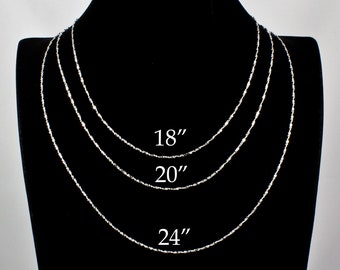 Halsband i sterlingsilver med vridna serpentinkedjor 1,5 mm