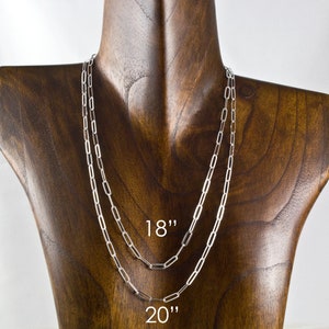 Sterling Silber Büroklammer Kette Halskette 3.5mm