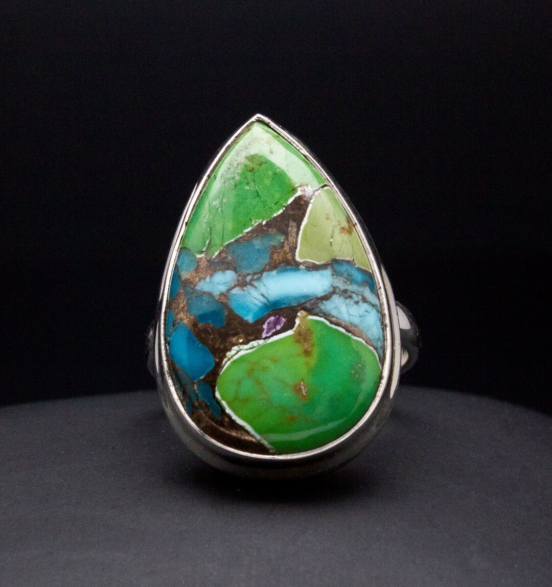 Sterling Silver Multi Color Turquoise Ring Size 7 - Etsy