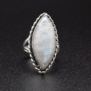 Sterling Silver Moonstone Ring Size 7
