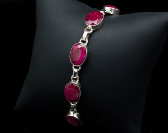 Sterling Silver Ruby Bracelet