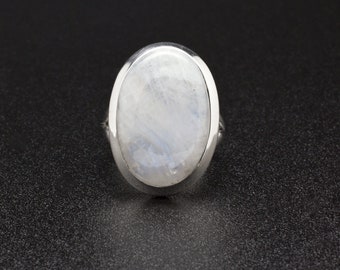 Sterling Zilveren Maansteen Ring Maat 7