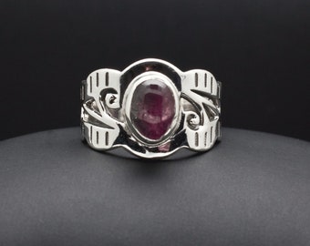 Sterling Silver Garnet Ring Size 7