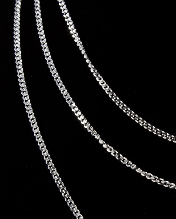 Collana a maglia barbazzale, spessore 2,2 mm, argento 925, lunghezza a scelta tra 38 – 100 cm e Argento, cod. Pa2,2