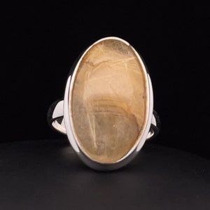 Bague à quartz rutilé en argent sterling taille 8