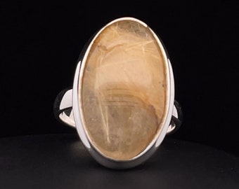 Sterling Silver Rutilated Quartz Ring Size 8