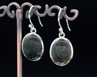 Sterling Silver Matrix Opal Earrings