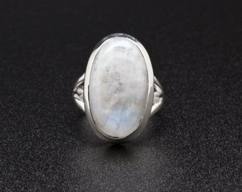 Sterling Zilveren Maansteen Ring Maat 7