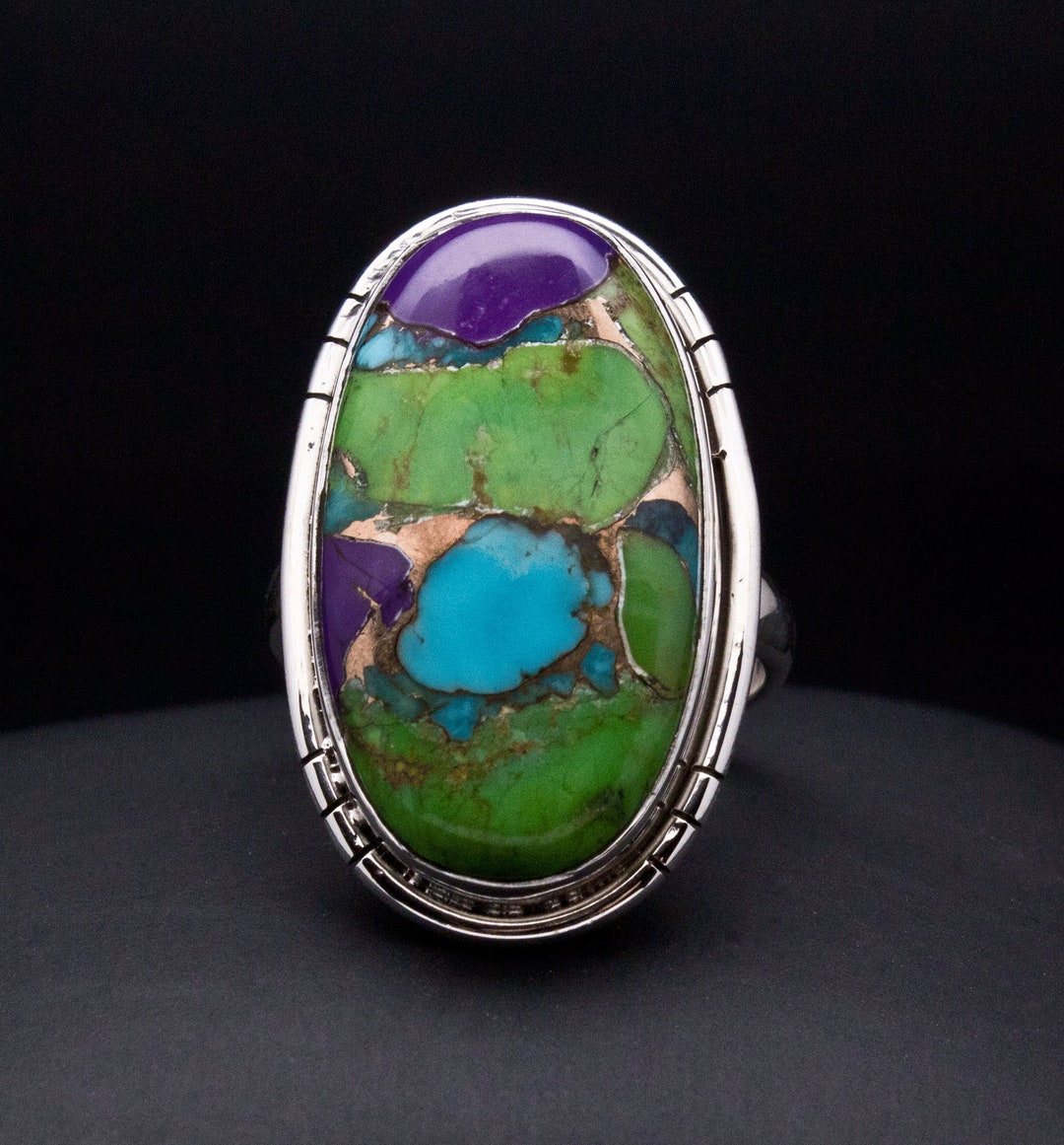 Sterling Silver Multi Color Turquoise Ring Size 7 - Etsy
