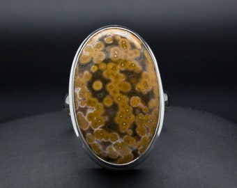 Sterling Silver Ocean Jasper Ring Size 8