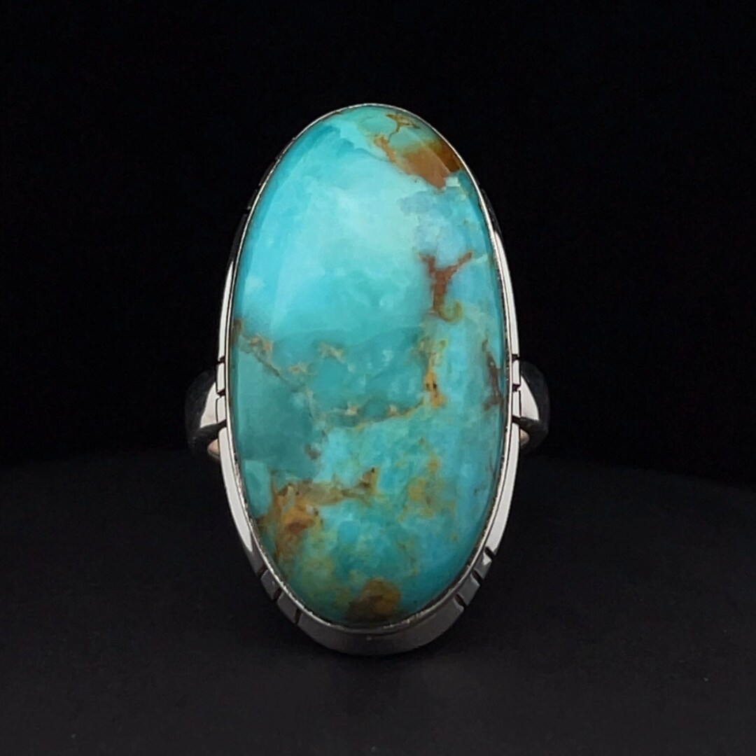 Sterling Silver Kingman Turquoise Ring Size 5 - Etsy