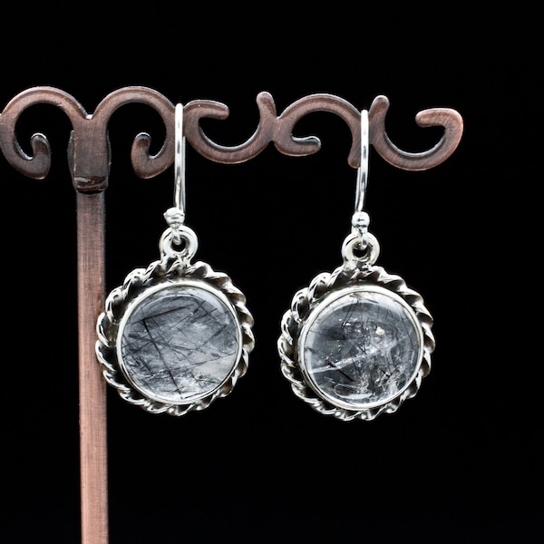 Sterling Silver Tourmalated Quartz Earrings