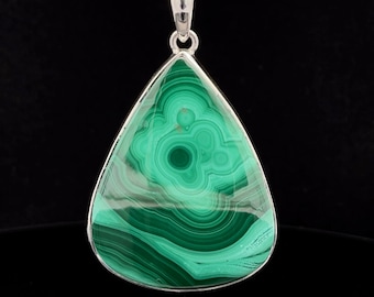 Sterling Silver Malachite Pendant